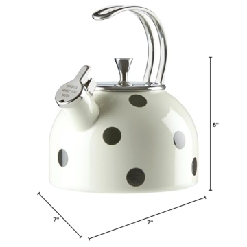 Kate Spade New York Black Deco Kettle, 3.80 LB, Scatter Dot
