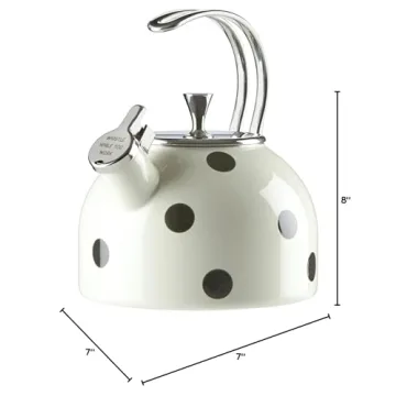 Kate Spade New York Black Deco Kettle, 3.80 LB, Scatter Dot