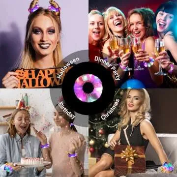 24 Pcs Light Up Scrunchies, LED Scrunchies Hair Bands, Neon Scrunchies Elastic Glow in the Dark Srunchies Rave Accessories for Women Birthday Halloween Christmas New Year