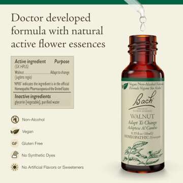 Bach Original Flower Remedies, Walnut for Adapting to Change (Non-Alcohol Formula), Natural Homeopat...