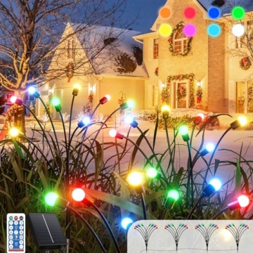 Sachie Outdoor Christmas Decorations, 32LED Solar Garden Lights Waterproof with 8Modes Remote Contro...
