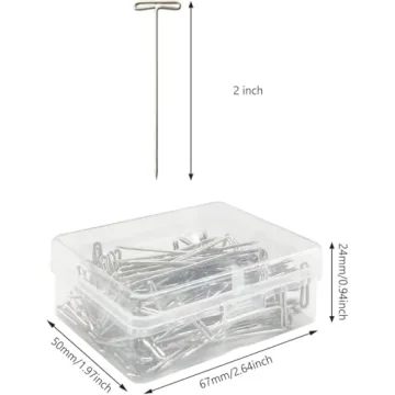 Quality 2 inch T Pins for Wig Styling and Crafts - 50 Pack
