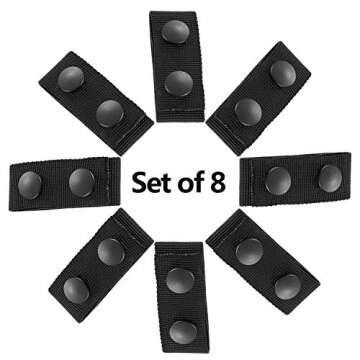 WILLBOND 8 Pcs Belt Keeper Nylon Double Snaps Duty Keeper for 2"-2.25" Belt Outdoor Sports Tactical ...