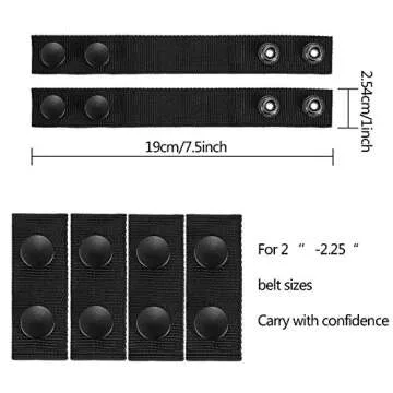 WILLBOND 8 Pcs Belt Keeper Nylon Double Snaps Duty Keeper for 2"-2.25" Belt Outdoor Sports Tactical Belt Fixing Accessories
