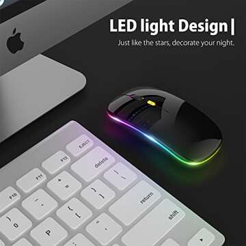 Upgrade LED Wireless Mouse - Slim Silent & Portable Design