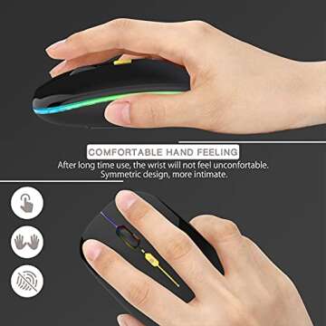 Upgrade LED Wireless Mouse - Slim Silent & Portable Design