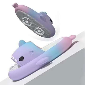 XPKWS Shark Slides for Women and Men Unisex Cloud Slippers Adult Novelty Beach Sandals with Thick Sole (PBP,10-10.5 Women/9-9.5 Men,4243)