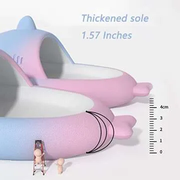 XPKWS Shark Slides for Women and Men Unisex Cloud Slippers Adult Novelty Beach Sandals with Thick Sole (PBP,10-10.5 Women/9-9.5 Men,4243)