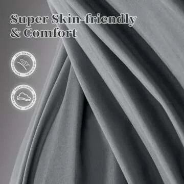 Shilucheng King Size Bed Sheets Set Microfiber Polyester 1800 Thread Count Percale Super Soft and Comforterble 16 Inch Deep Pockets - 4 Piece (King, Dark Grey)