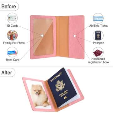 Labato Passport Holder Women Travel Document Organizer