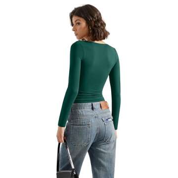 SUUKSESS Women Double Lined Crop Long Sleeve Tank Top