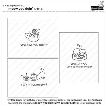 Lawn Fawn Clear Stamps Meow You Doin' for Crafting Fun