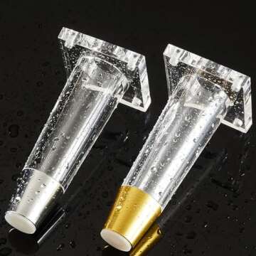 Susenya Kitchen Cabinet Feet, 4.72" Modern Table Legs,Acrylic Legs for Furniture,Clear Gold End Cabinet Support Legs,with Screws,Legs for Furniture,Set of 4