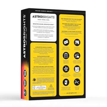 Astrobrights Color Paper, 8.5" x 11", 24 lb/89 gsm, Warm" 5-Color Assortment, 500 Sheets (20272)