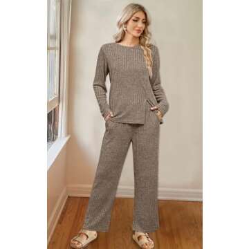 Cozy Women's Sweater Lounge Set – 2 Piece Outfits for Fall