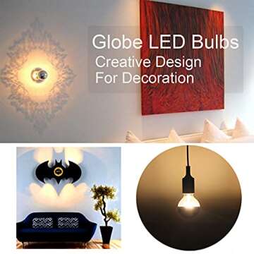 KarlunKoy Half Chrome Light Bulb,6W (60W Equivalent) Dimmable LED Edison Bulb,G80/G25 Globe Shape Decorative LED Bulbs,Half Gold Reflected Light 2700K Soft White E26 Base Pack of 4