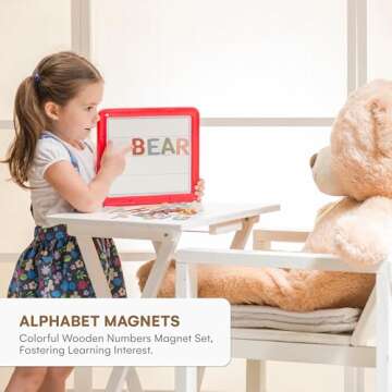 Alphabet Magnets for Fridge - Letter Magnets for Toddlers 1-3 - Large Magnetic Kids Toys to Stick on Refrigerator and Other Metallic Surface - Big and Colorful Letter Wood Magnets for Baby