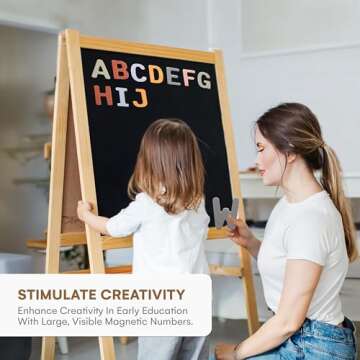 Alphabet Magnets for Fridge - Letter Magnets for Toddlers 1-3 - Large Magnetic Kids Toys to Stick on Refrigerator and Other Metallic Surface - Big and Colorful Letter Wood Magnets for Baby