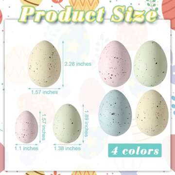 SiliFine 36 Pcs Easter Speckled Eggs Plastic Speckled Eggs Bowl and Vase Filler Faux Chicken Eggs fo...