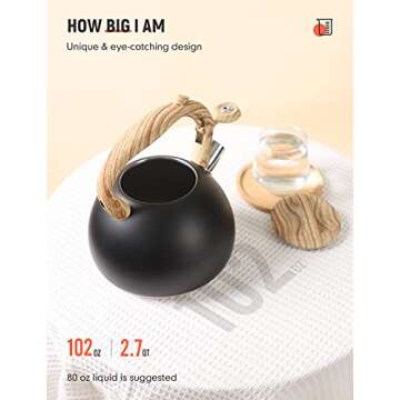 BELANKO Whistling Tea Kettle 3 Liter Food-Grade Stainless Steel