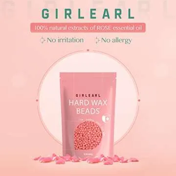 GIRLEARLE Hard Wax Beads, 1lb Wax Beans for Hair Removal Sensitive Skin with Rose Formula, Perfect f...