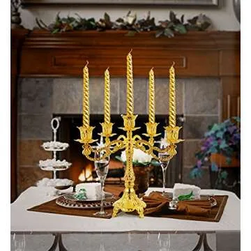 FANWNKI 5-Candle Metal Candelabra 10.3 Inch Tall Candlestick Candle Holders for Home Decor Wedding C...