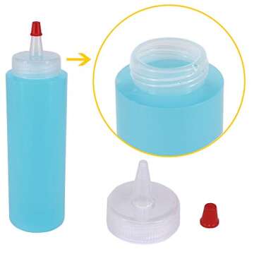 Belinlen 10 Pack 8-Ounce Plastic Squeeze Bottles with Red Tip Caps for Food, Crafts, Art, Multi Purpose