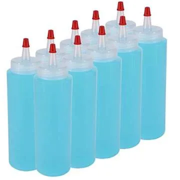 Belinlen 10 Pack 8-Ounce Plastic Squeeze Bottles with Red Tip Caps for Food, Crafts, Art, Multi Purpose
