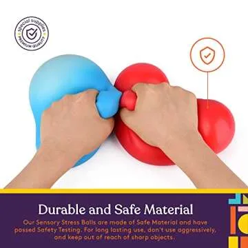 Special Supplies 2 Huge Giant Stress Balls for Kids Adults, Jumbo Size 2 Pack, Colorful and Squishy Sensory Toys with Soft, Squeezable Fill, Low Dexterity and Anxiety Therapy