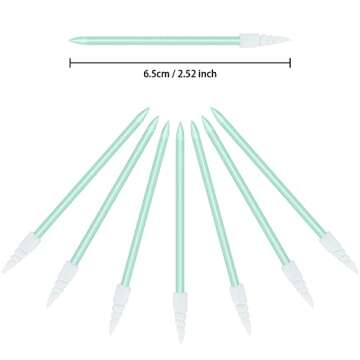 Chinco 200 Pieces Cleaning Swab Sticks Sponge Foam Tip Swabs for Inkjet Printer, Print Head, Camera, Optical Lens, Optical Equipment (Green)