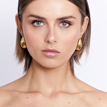 Gold Teardrop Earrings for Women Lightweight Statement Jewelry