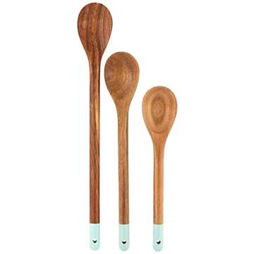 Jamie Oliver Wooden Serving Spoons - Cooking Utensils for Baking, Mixing and Serving - Set of 3