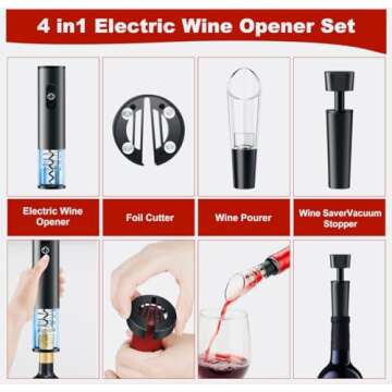 Electric Wine Opener Gift Set with Aerator & Accessories