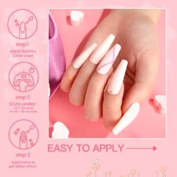 Beetles Gel Nail Polish, 6 Colors Nude Pink Rose Red Milky White Gel Polish, Sweetheart Candies Collection Soak Off UV LED Nails Gel Nail Polish Gifts for Women