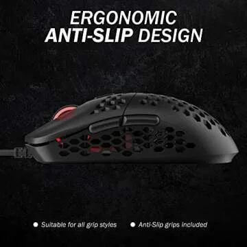 HK Gaming Mira M Ultra Lightweight RGB Gaming Mouse | Honeycomb Shell | 63 Grams | max 12000 cpi | USB Wired | 6 programmable Buttons | On-Board Memory | Anti Slip Grips | Mira-M Black