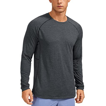 CRZ YOGA Lightweight Long Sleeve Shirts for Men Moisture Wicking Quick Dry Shirt Workout Running Bas...