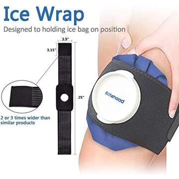 elitehood Ice Cold Pack Reusable Ice Bags Hot Water Bag for Injuries, Hot & Cold Therapy and Pain Re...