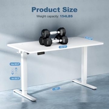 DUMOS Electric Standing Desk with Adjustable Height for Ergonomic Comfort