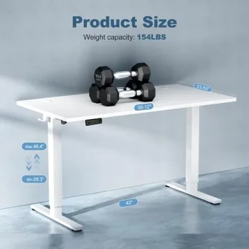 DUMOS Electric Standing Desk with Adjustable Height for Ergonomic Comfort