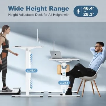 DUMOS Electric Standing Desk with Adjustable Height for Ergonomic Comfort