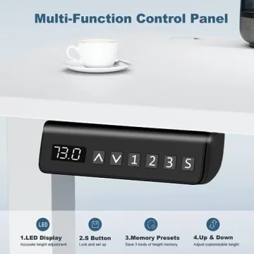 DUMOS Electric Standing Desk with Adjustable Height for Ergonomic Comfort