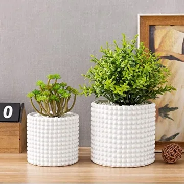 MyGift Vintage-Style Ceramic Planter Pot Set for Home Decor