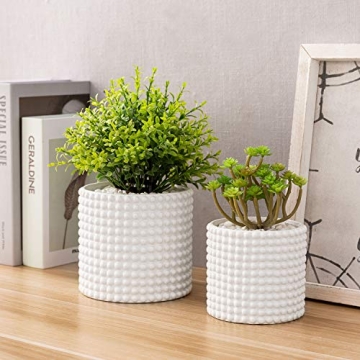 MyGift Vintage-Style Ceramic Planter Pot Set for Home Decor