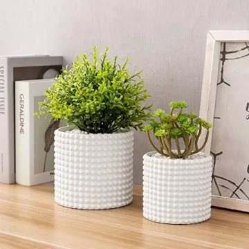 MyGift Vintage-Style Ceramic Planter Pot Set for Home Decor