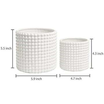 MyGift Vintage-Style Ceramic Planter Pot Set for Home Decor