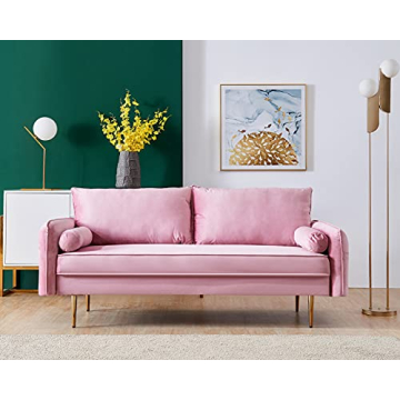 SLEERWAY Velvet Couch with Pillows for Living Room Style