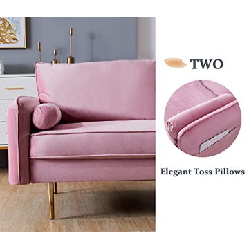 SLEERWAY Velvet Couch with Pillows for Living Room Style