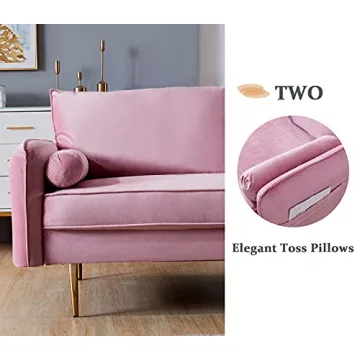 SLEERWAY Velvet Couch with Pillows for Living Room Style