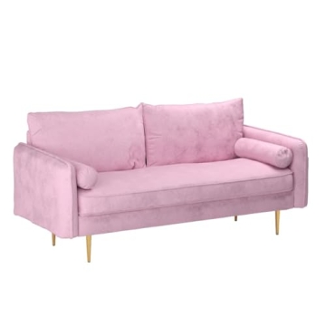 SLEERWAY Velvet Couch with Pillows for Living Room Style