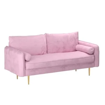 SLEERWAY Velvet Couch with Pillows for Living Room Style
